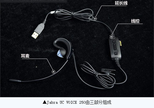 捷波朗Jabra UC VOICE 250耳挂式USB电脑耳麦